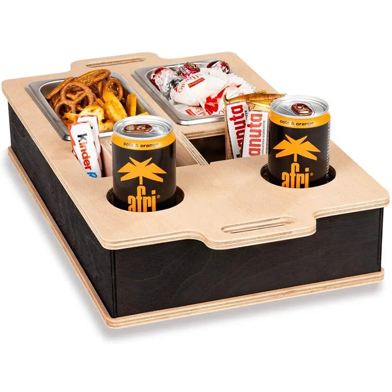 Prostokątna bambusowa taca na  – Food Snacks Drinks recenzja i cena