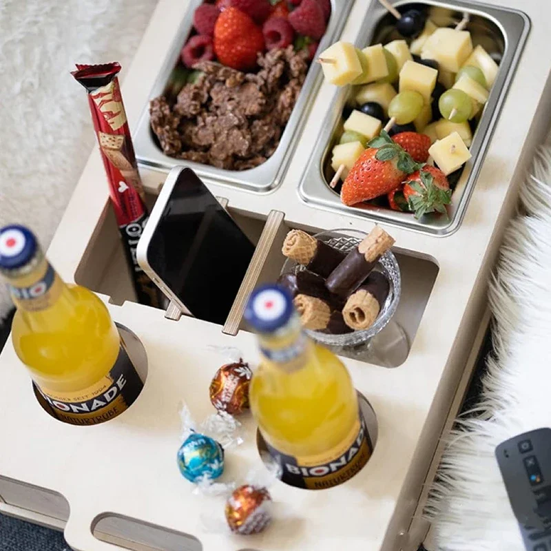 Prostokątna bambusowa taca na  – Food Snacks Drinks recenzja i cena