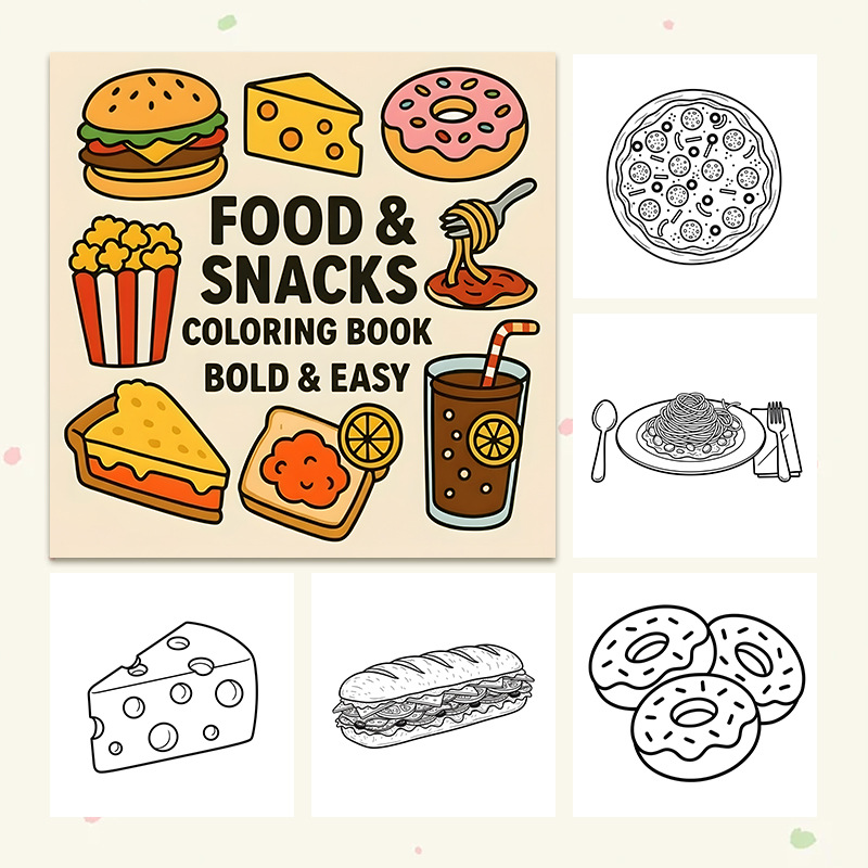Gruba książka do kolorowania o – Food Snacks Coloring Book recenzja i cena