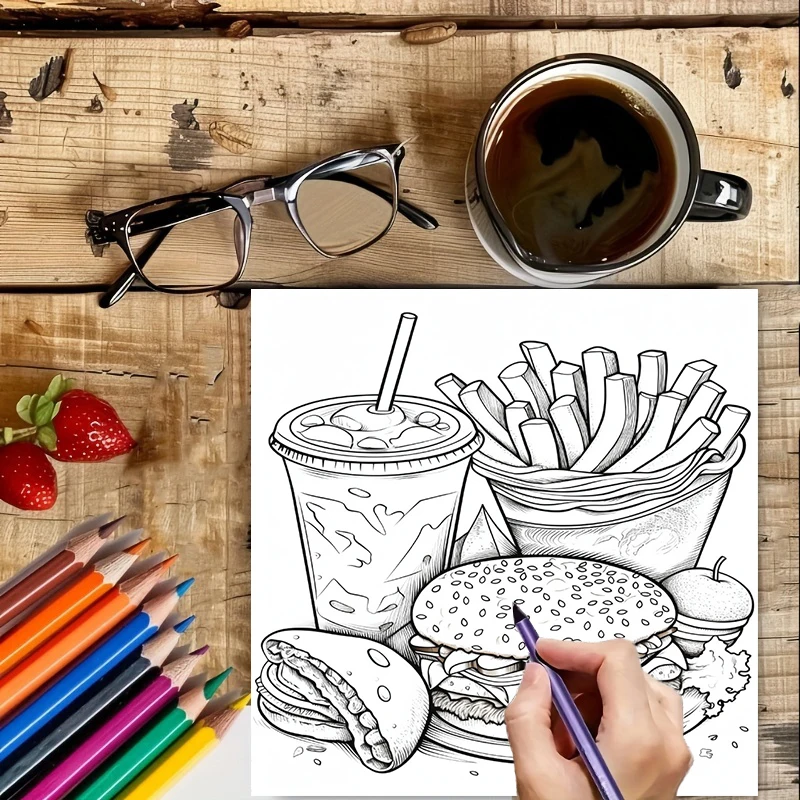 Kolorowanka dla dorosłych z mo – Food Snacks Coloring Book recenzja i cena