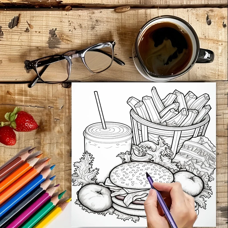 Kolorowanka dla dorosłych z mo – Food Snacks Coloring Book recenzja i cena